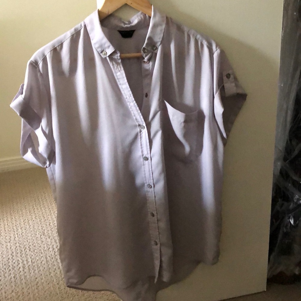 Topshop Gray silky button down